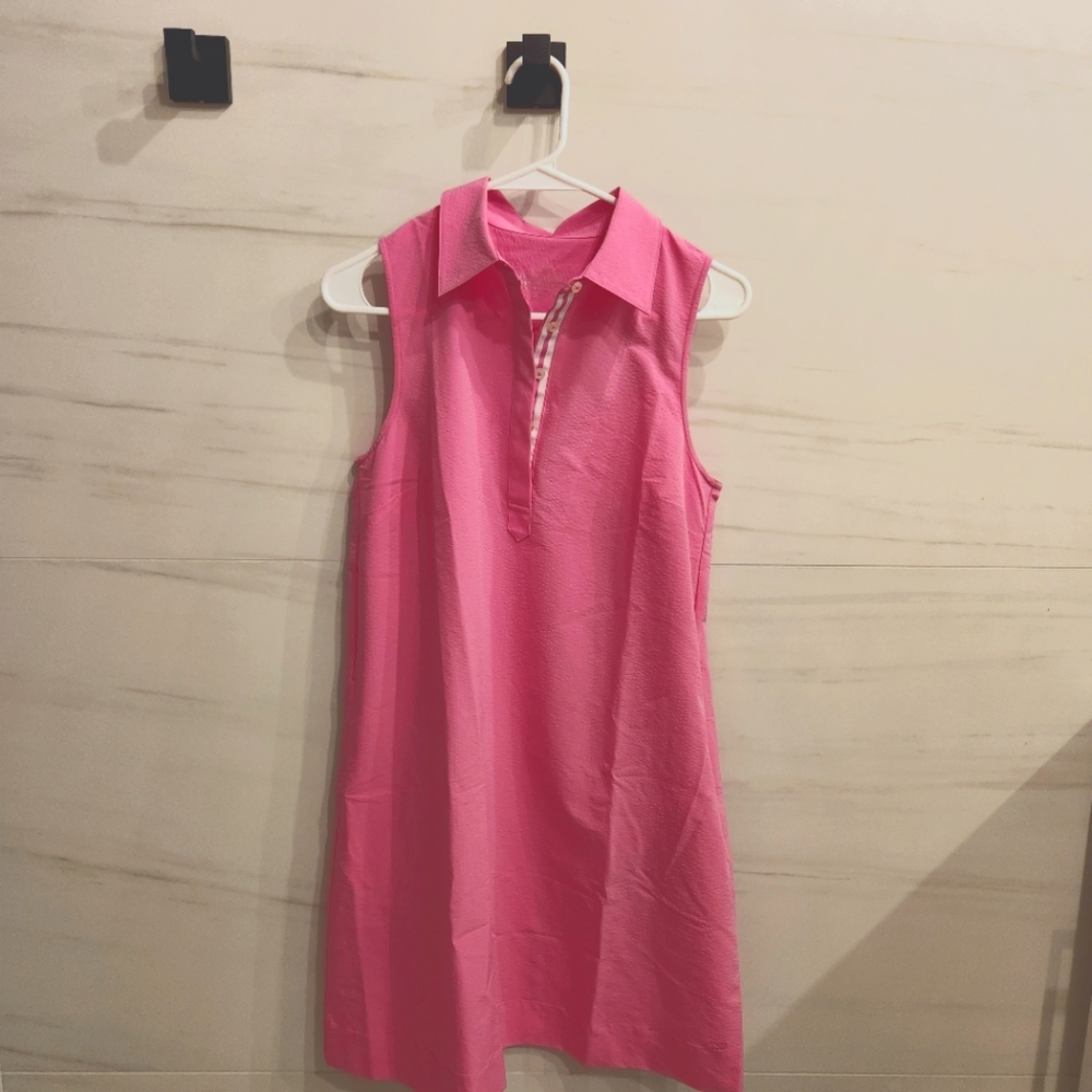 Vineyard Vines Performance Pink Sleeveless Polo Dress Tank Pink XS
